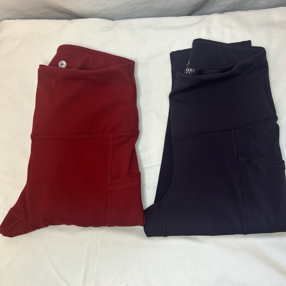 90 Degree By Reflex Deep Purple and Red Leggings for Active Lifestyle